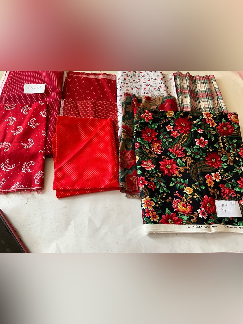 Christmas Holiday Colors Quilting Sewing Crafting Fabric Lot Cotton Multicolor